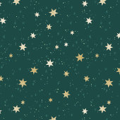 Gouden sterren op Green Sky Kerstmis Cadeaupapier