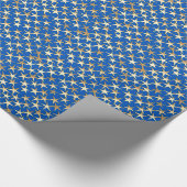 gouden sterren op kobalt blauw cadeaupapier (Hoek)