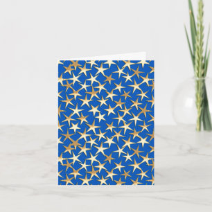gouden sterren op kobalt blauw feestdagen kaart