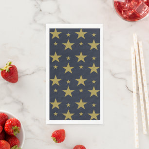 Gouden sterren op marineblauw – Elegant en tijdloo Servet