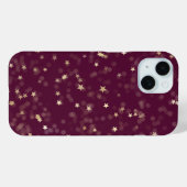 Gouden sterren op Maroon Case-Mate iPhone Case (Achterkant (horizontaal))