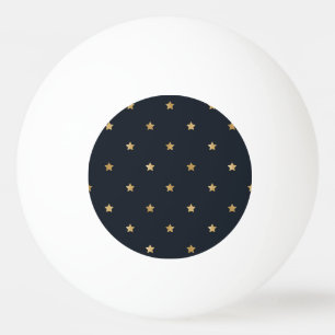 Gouden sterren op middernacht zwart pingpongbal
