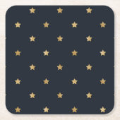 Gouden sterren op Midnight Black Kartonnen Onderzetters (Voorkant)
