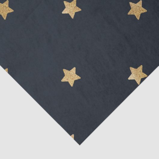 Gouden sterren op Midnight Black Tissuepapier (Detail)
