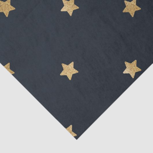 Gouden sterren op Midnight Black Tissuepapier (Detail)