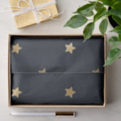 Gouden sterren op Midnight Black Tissuepapier (Geschenk)