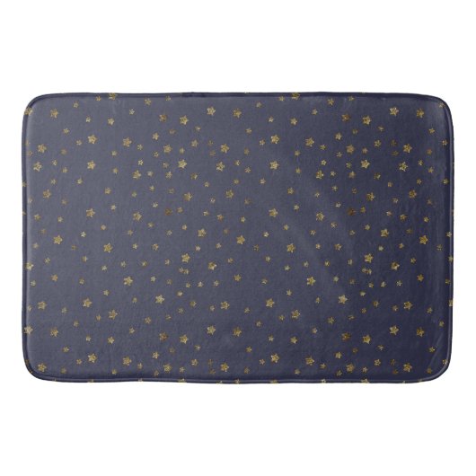 Gouden sterren op Navy Blue Badmat (Voorkant)