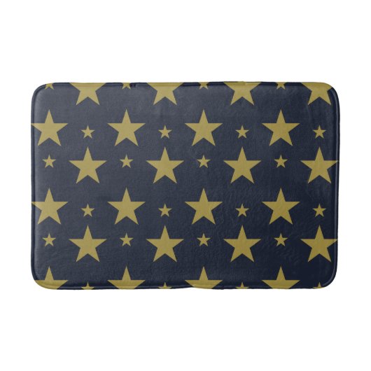 Gouden sterren op Navy Blue - Elegant en tijdloos Badmat (Voorkant)