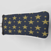 Gouden sterren op Navy Blue - Elegant en tijdloos Golfheadcover (Voorkant)