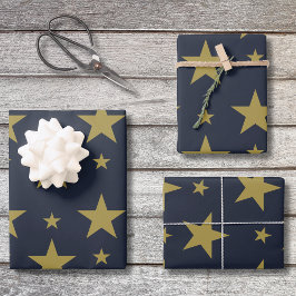 Gouden sterren op Navy Blue - Elegant en tijdloos Inpakpapier Vel