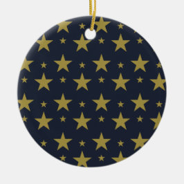 Gouden sterren op Navy Blue - Elegant en tijdloos Keramisch Ornament