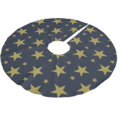 Gouden sterren op Navy Blue - Elegant en tijdloos Kerstboom Rok (Gekanteld)