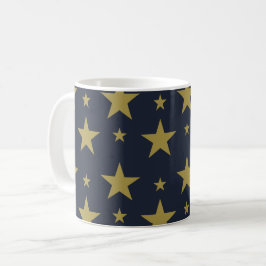 Gouden sterren op Navy Blue - Elegant en tijdloos Koffiemok