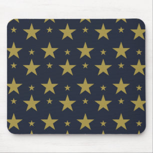 Gouden sterren op Navy Blue - Elegant en tijdloos Muismat