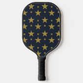 Gouden sterren op Navy Blue - Elegant en tijdloos Pickleball Paddle (Voorkant)