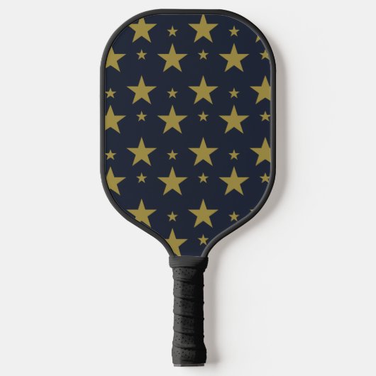 Gouden sterren op Navy Blue - Elegant en tijdloos Pickleball Paddle (Voorkant)