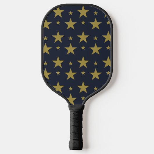 Gouden sterren op Navy Blue - Elegant en tijdloos Pickleball Paddle (Achterkant)