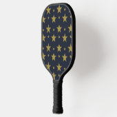 Gouden sterren op Navy Blue - Elegant en tijdloos Pickleball Paddle (Links)