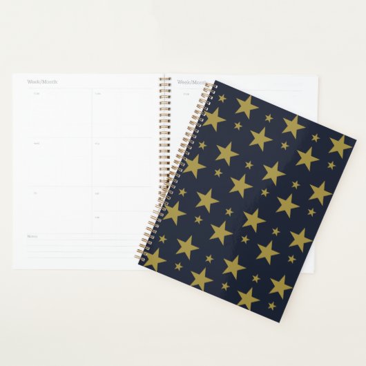 Gouden sterren op Navy Blue - Elegant en tijdloos Planner (Display)