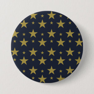 Gouden sterren op Navy Blue - Elegant en tijdloos Ronde Button 7,6 Cm