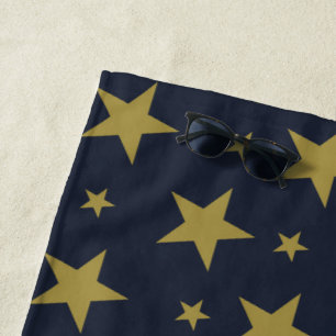 Gouden sterren op Navy Blue - Elegant en tijdloos Strandlaken