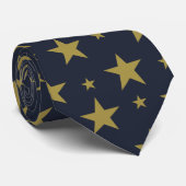 Gouden sterren op Navy Blue - Elegant en tijdloos Stropdas (Opgerold)