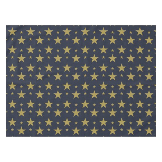 Gouden sterren op Navy Blue - Elegant en tijdloos Tafelkleed (Voorkant (Horizontaal))