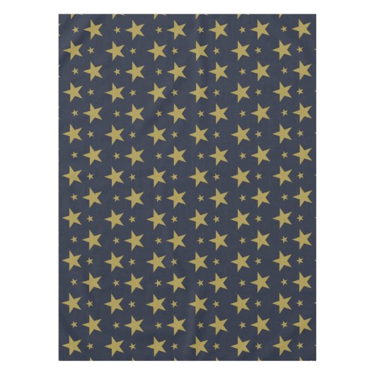 Gouden sterren op Navy Blue - Elegant en tijdloos Tafelkleed (Voorkant)