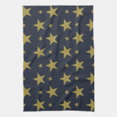 Gouden sterren op Navy Blue - Elegant en tijdloos Theedoek (Verticaal)