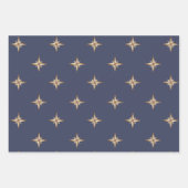 Gouden sterren op Navy Blue Inpakpapier Vel (Voorkant 3)