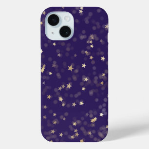 Gouden sterren op Paarse iPhone 15 Case