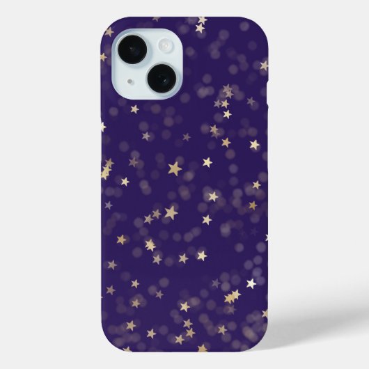 Gouden sterren op Paarse Case-Mate iPhone Case (Achterkant)
