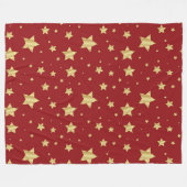 Gouden sterren op rode achtergrond fleece deken (Voorkant (Horizontaal))