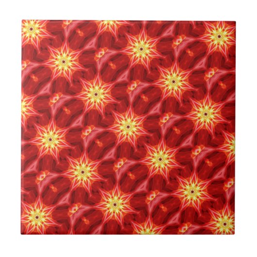 gouden sterren op rode tegel tegeltje (Voorkant)