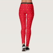 Gouden sterren op rood leggings (Achterkant)