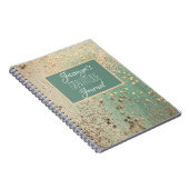 Gouden Sterren op Sage Dankbaarheid Gepersonalisee Notitieboek (Rechterzijde)