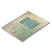 Gouden Sterren op Sage Dankbaarheid Gepersonalisee Notitieboek (Linkerzijde)