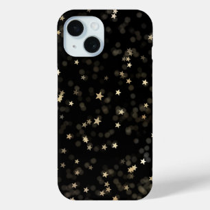 Gouden sterren op zwart iPhone 15 case