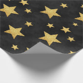 Gouden sterren op zwart van Natasha Us Cadeaupapier (Hoek)
