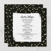 Gouden sterren op zwarte verjaardag uitnodigen kaart (Voorkant / Achterkant)