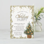 Gouden sterren, Oranje kerstfeestdag met kerstbome Kaart (Staand voorkant)