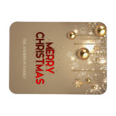 Gouden sterren, Ornamenten, vrolijk kerstfeest Magneet (Horizontaal)