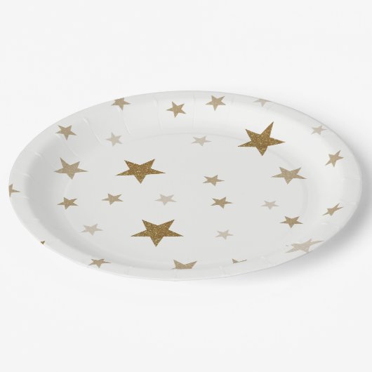 Gouden Sterren Papieren Borden Papieren Bordje (Gekanteld)