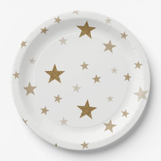 Gouden Sterren Papieren Borden Papieren Bordje (Voorkant)
