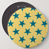 Gouden sterren patroon 18 ronde button 6,0 cm (Voorkant /achterkant)