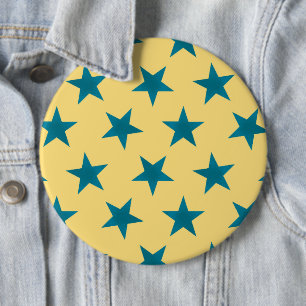 Gouden sterren patroon 18 ronde button 6,0 cm