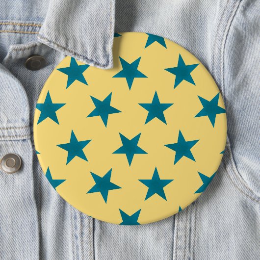 Gouden sterren patroon 18 ronde button 6,0 cm (In situ)