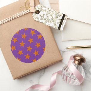 Gouden sterren patroon 3 ronde sticker