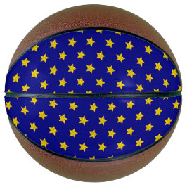 Gouden sterren patroon, marineblauw, exclusief basketbal