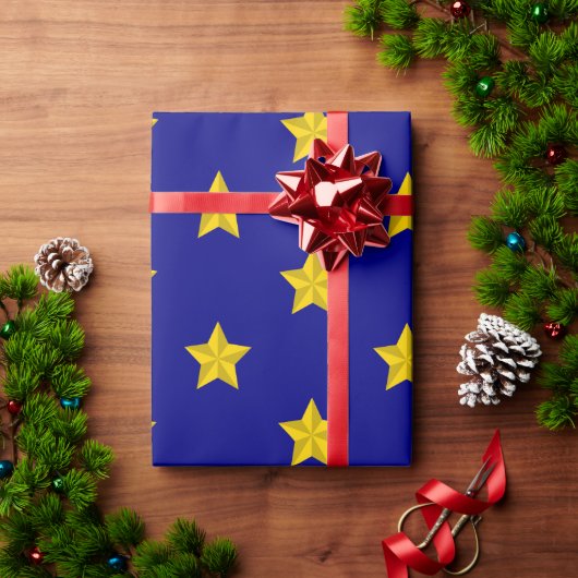 Gouden sterren patroon, marineblauw, exclusief cadeaupapier (Feestdagen Geschenken)